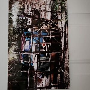 Vintage Blue Truck Photo On Metal